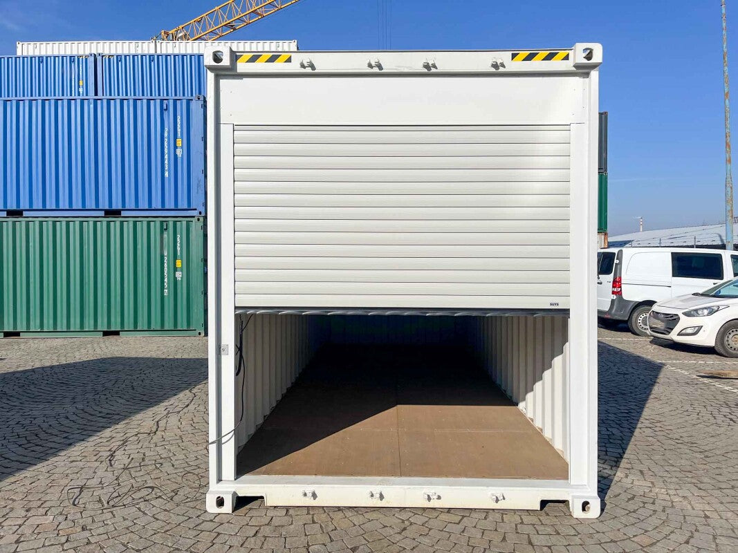 Contentor High Cube de 6 metros com portas de enrolar