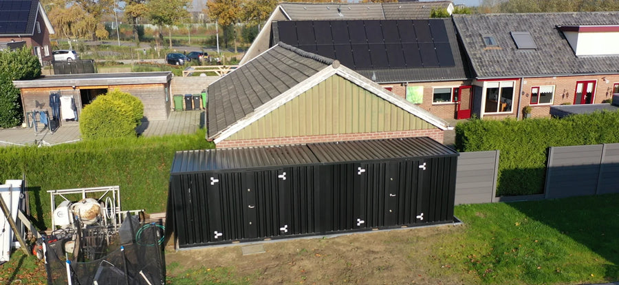 Contentor desmontável padrão 8 x 2 m – Preto RAL 9005